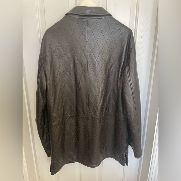 Paul Stuart XL luxury butter leather quilted coat - Picture 5 of 7